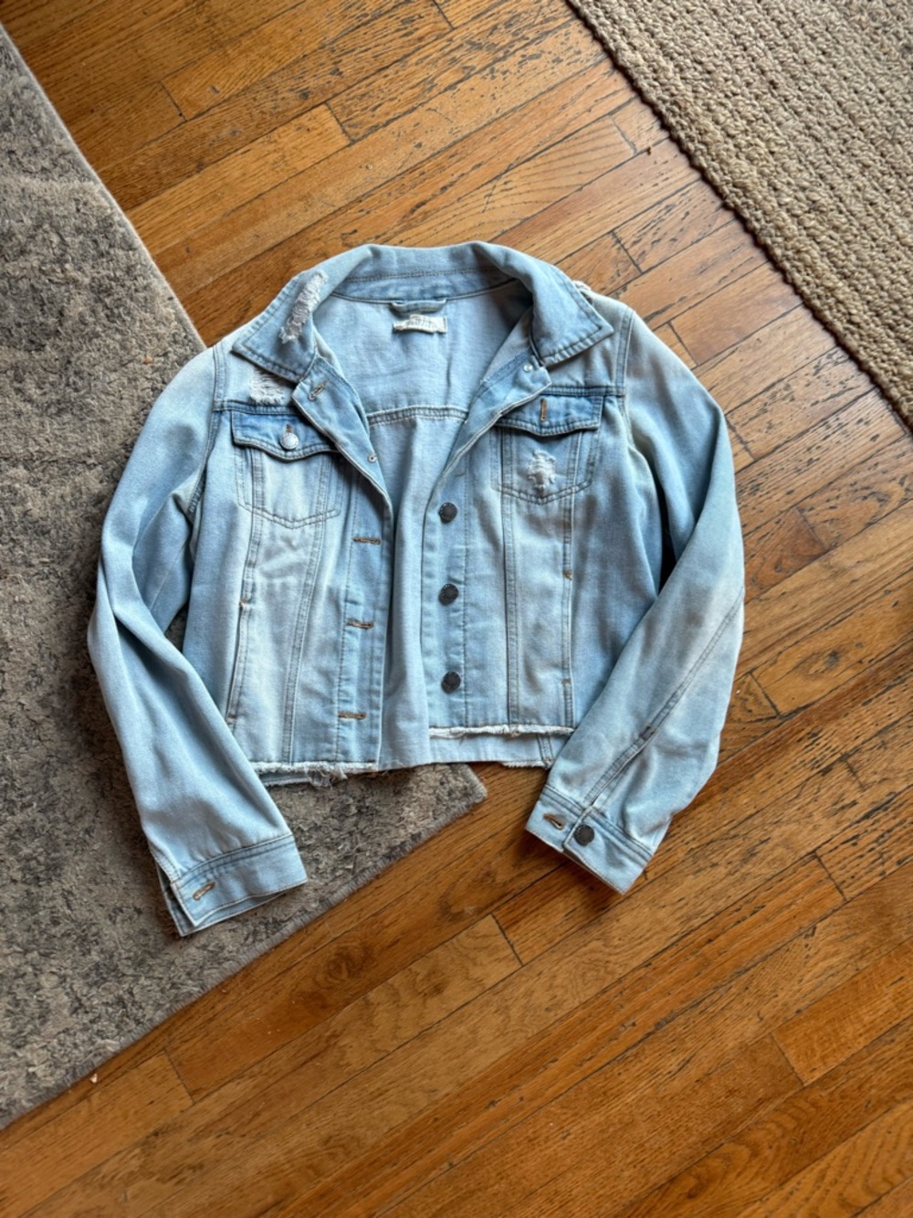 Ci Sono Light Wash Denim Jacket - Women's Cropped Jean Jacket Sz: Large